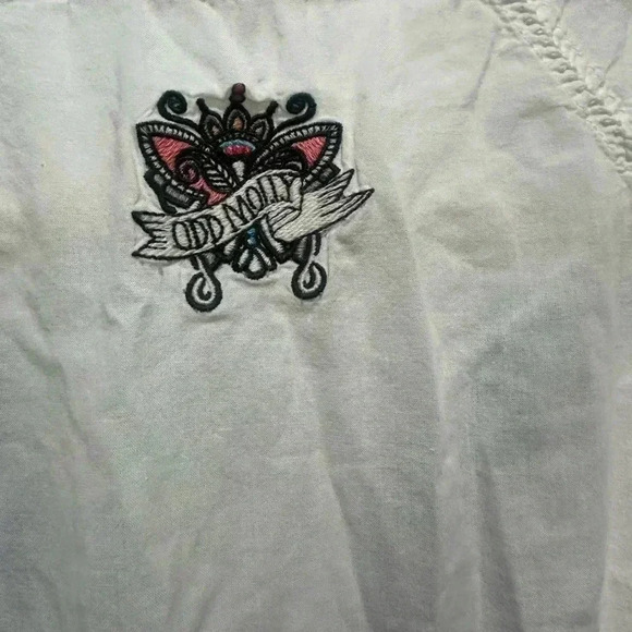 ODD MOLLY white embroidered top lightweight Size 1 - Picture 8 of 8